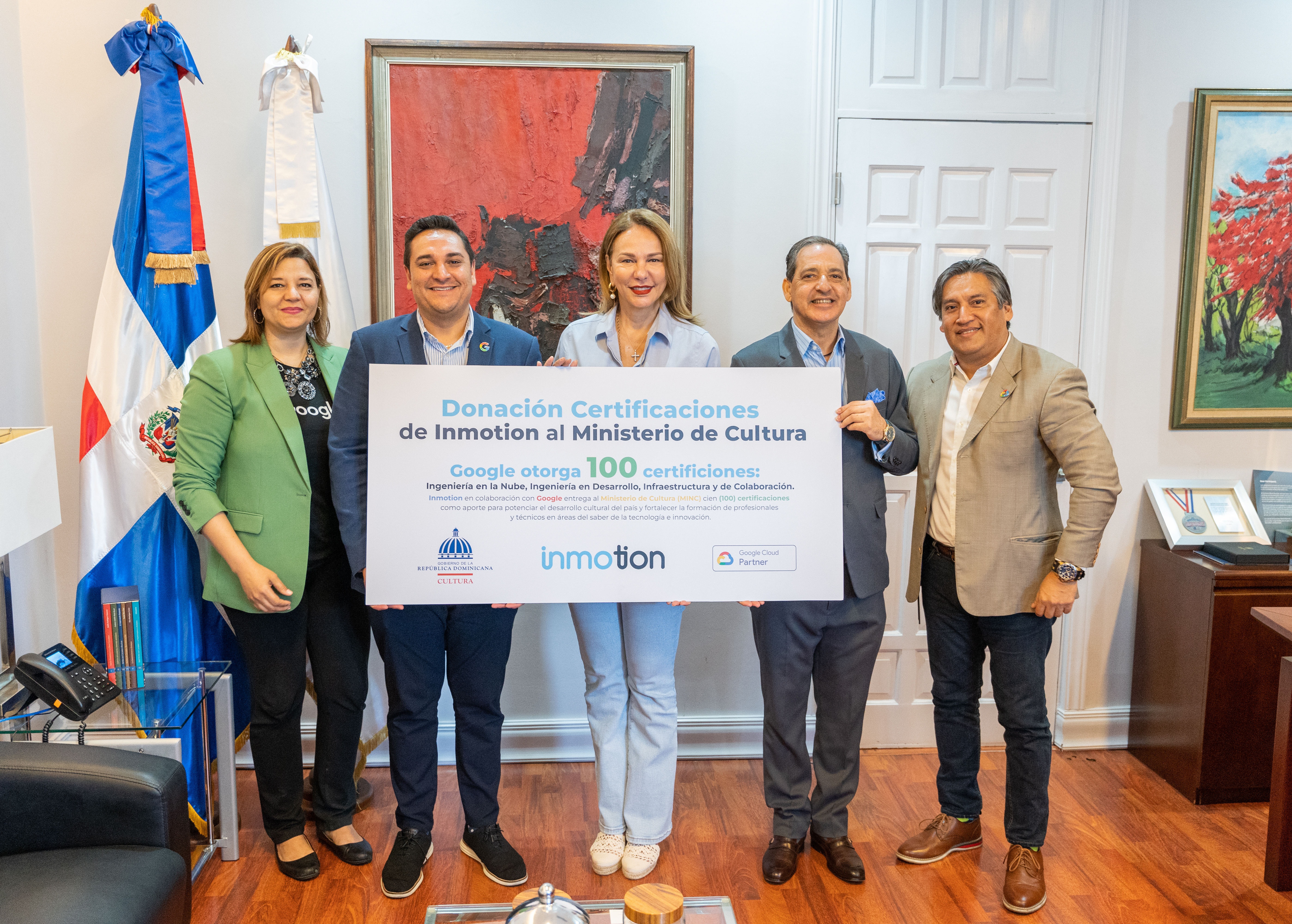 REPÚBLICA DOMINICANA: Cultura recibe donación de 100 certificaciones por Google e Inmotion para potenciar desarrollo cultural del país